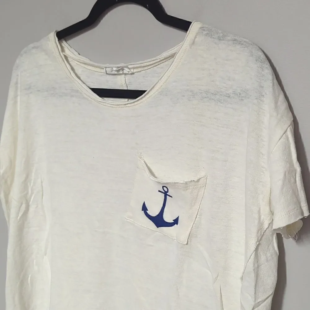 Tulip B White Short Sleeve Cropped Shirt